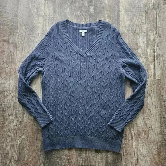 Croft & Barrow Navy Cable Knit Sweater - Picture 1 of 2